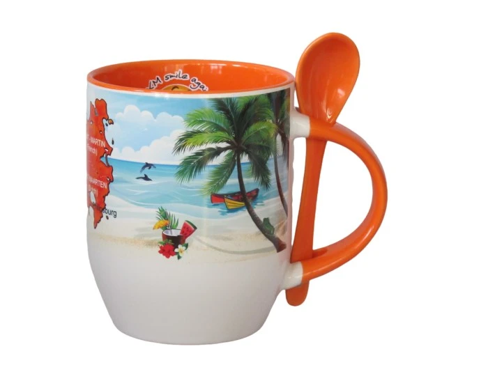 Designed Ceramic U Shape Coffee Cup