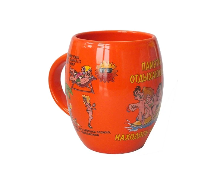 Barrel Shaped Ceramic Beer Mug factory